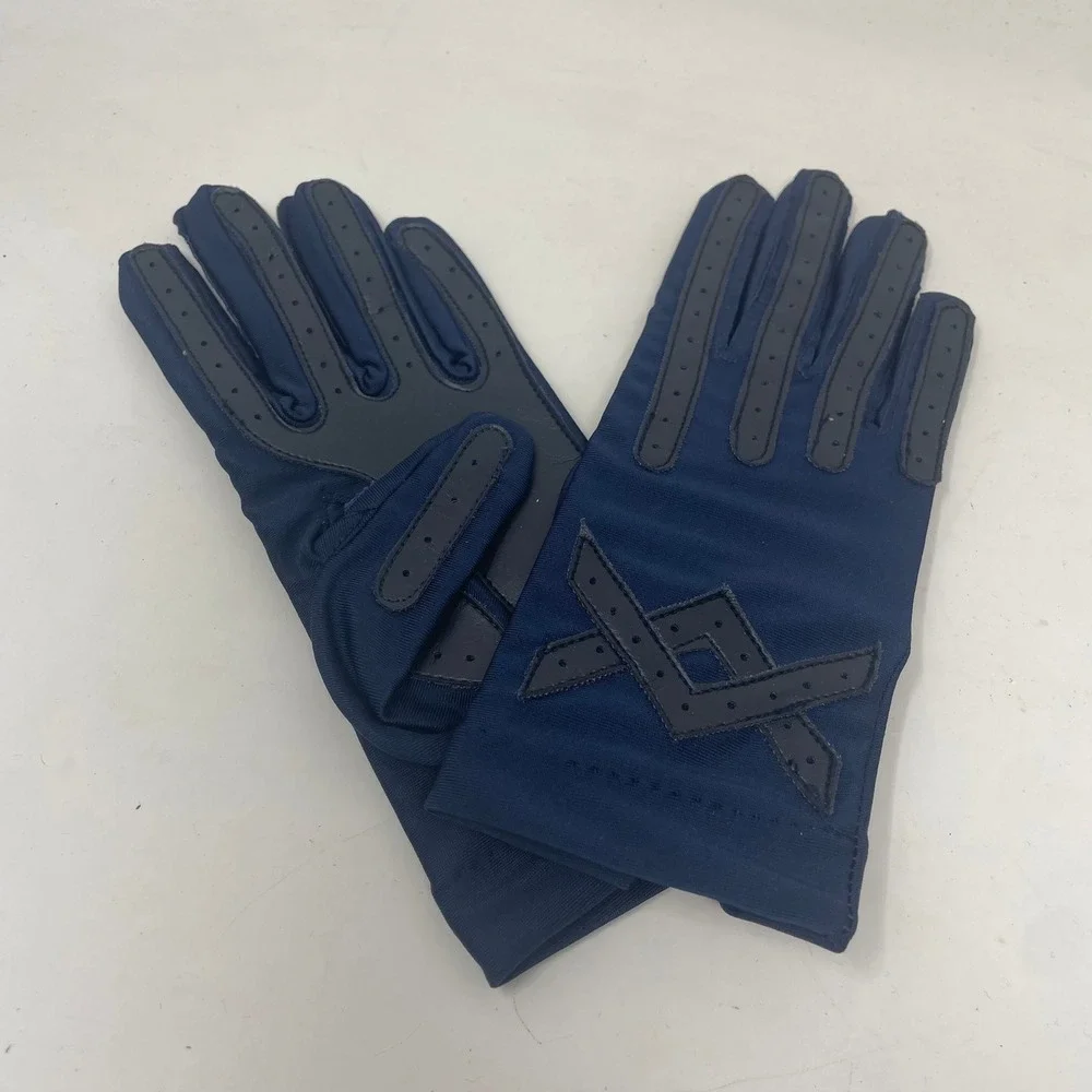 Vintage 1987 Sensations Knit Street Navy Blue Spandex Sport Driving Gloves OSFA